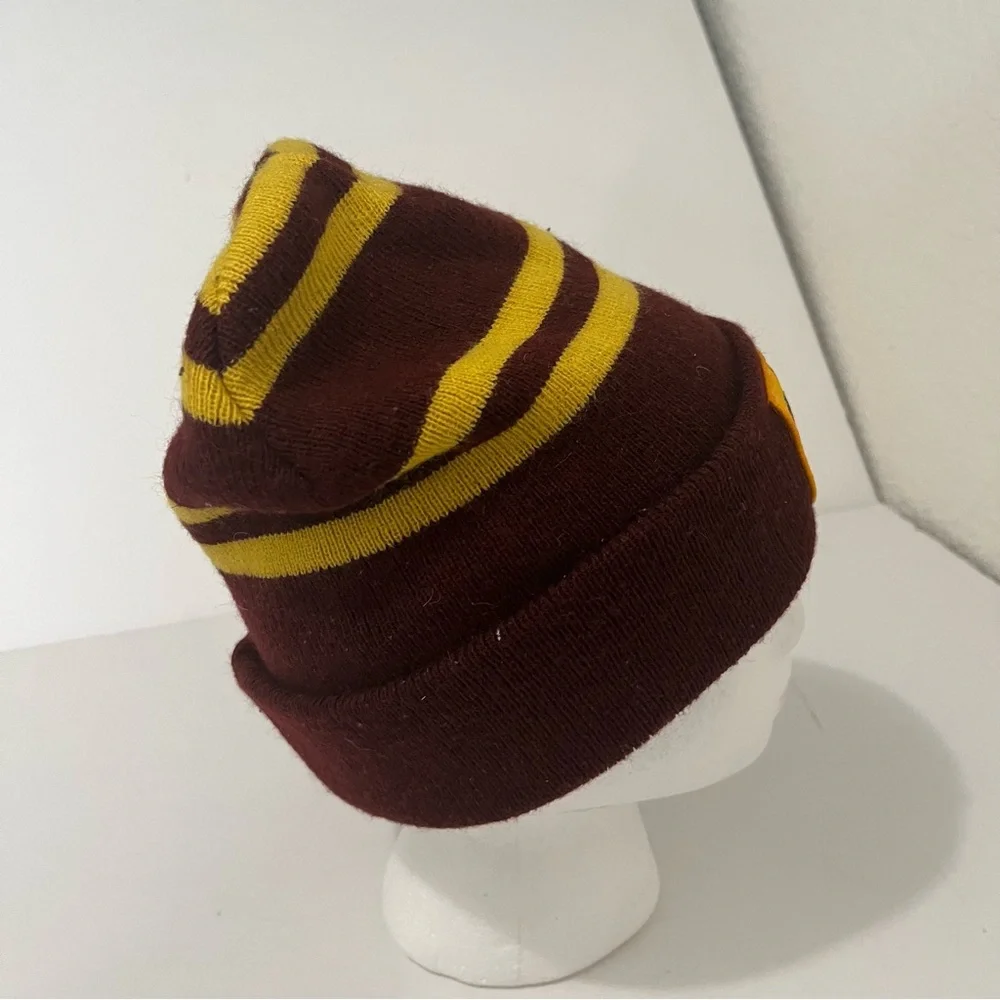 Harry Potter Gryffindor House Crest Striped Knit Cuff Beanie Hat Cap One Size